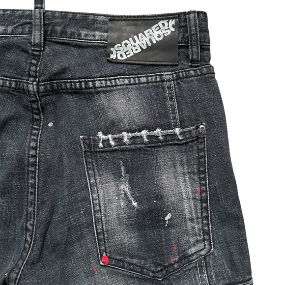 DSQUARED2 Paint Splatter Distressed Button Fly Slim Jean Shorts Size IT48 Grunge - Picture 5 of 6
